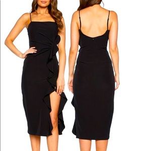 Nordstrom Bardot Rona MIDI dress in black, size 10